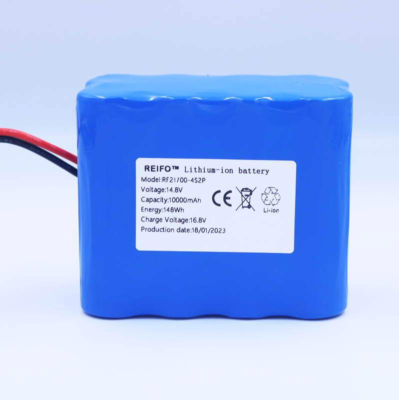 Rechargeable 14.8V Li-ion battery pack 21700 10Ah 4S2P