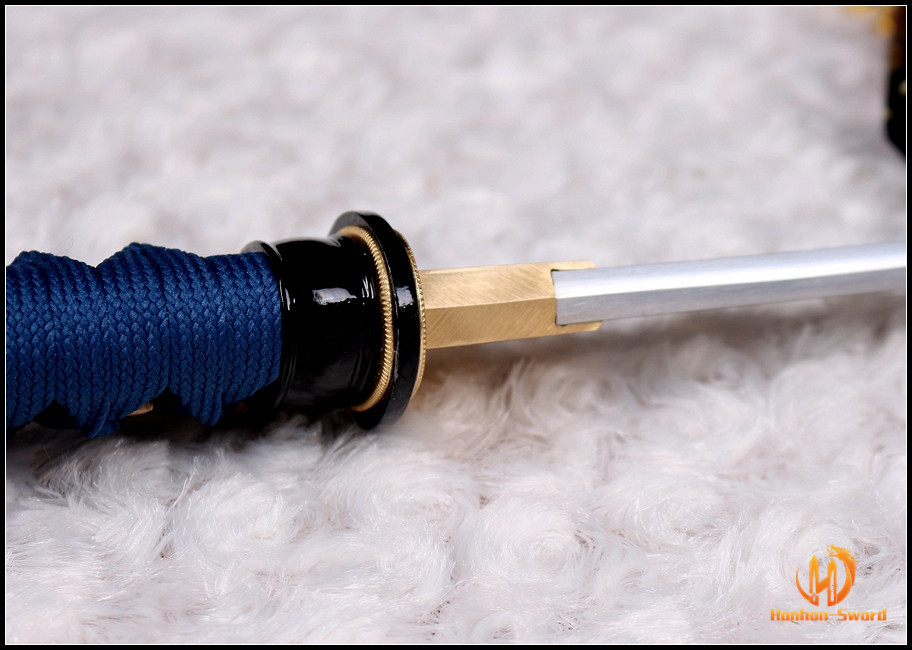 9260 Spring Steel Wakizashi Japanese Sword iron Tsuba Unokubi-Zukuri Blade