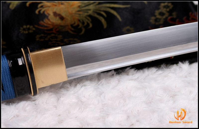9260 Spring Steel Wakizashi Japanese Sword iron Tsuba Unokubi-Zukuri Blade