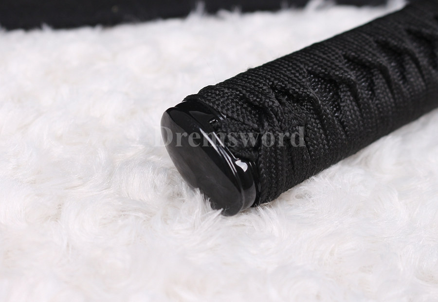 Black high carbon steel full tang japanese katana samurai sword sharp blade for real battle.