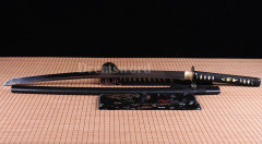 hand forge japanese samurai Katana sword 1060 high carbon steel full tang sharp Shinogi-Zukuri blade Black