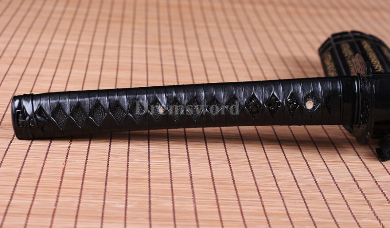 handmade japanese samurai Katana sword black carbon steel full tang sharp blade