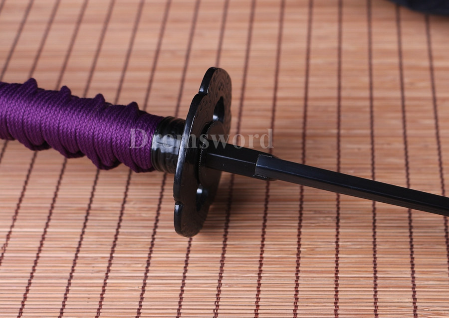 hand forged carbon steel black sharp blade real japanese samurai Katana sword.
