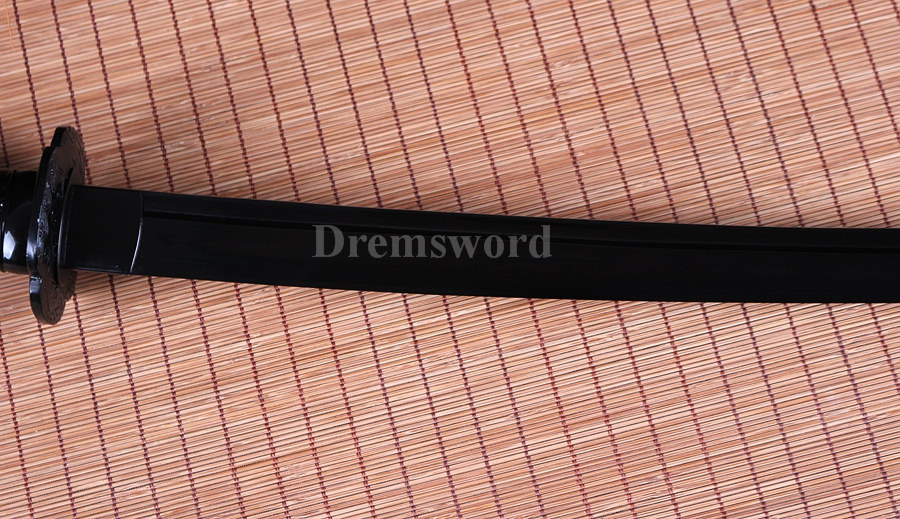 handmade japanese samurai Katana sword black carbon steel full tang sharp blade