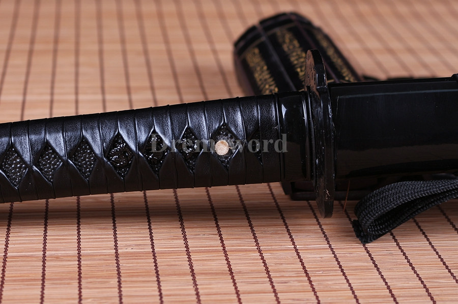 handmade japanese samurai Katana sword black carbon steel full tang sharp blade