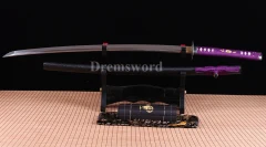 hand forged 1060 high carbon steel blade real japanese samurai Katana sword sharp Shinogi-Zukuri Black