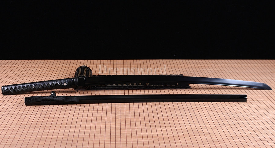 handmade japanese samurai Katana sword black carbon steel full tang sharp blade