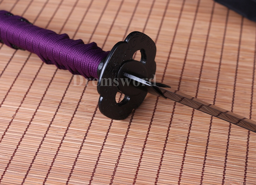 hand forged carbon steel black sharp blade real japanese samurai Katana sword.