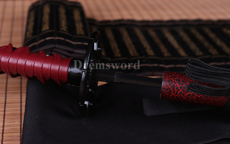 Japanese Katana Samurai Sword Full Tang Black high carbon Steel Sharp Blade.
