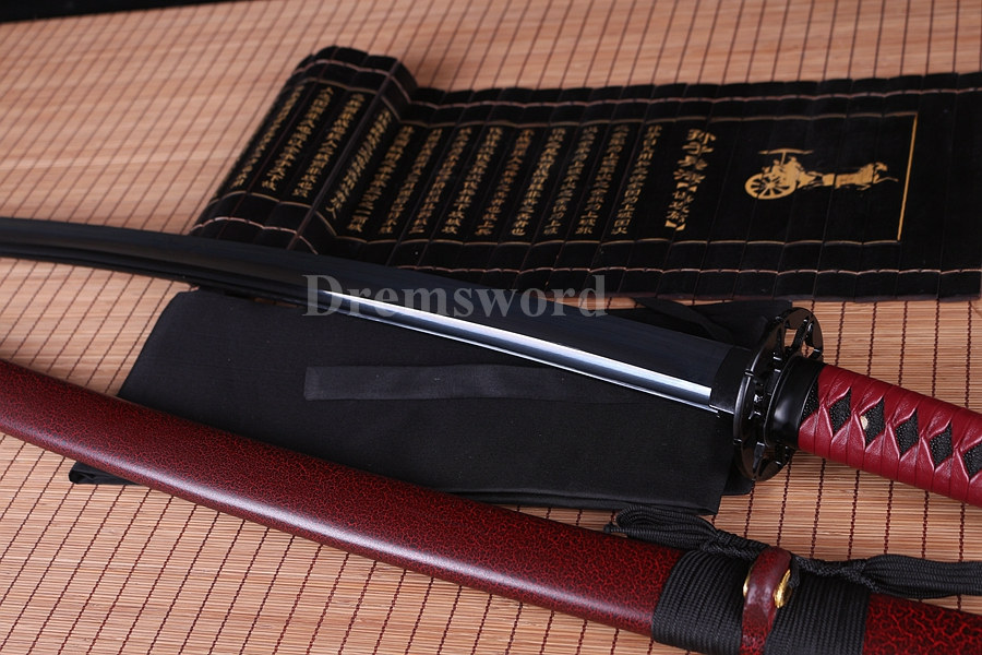 Japanese Katana Samurai Sword Full Tang Black high carbon Steel Sharp Blade.