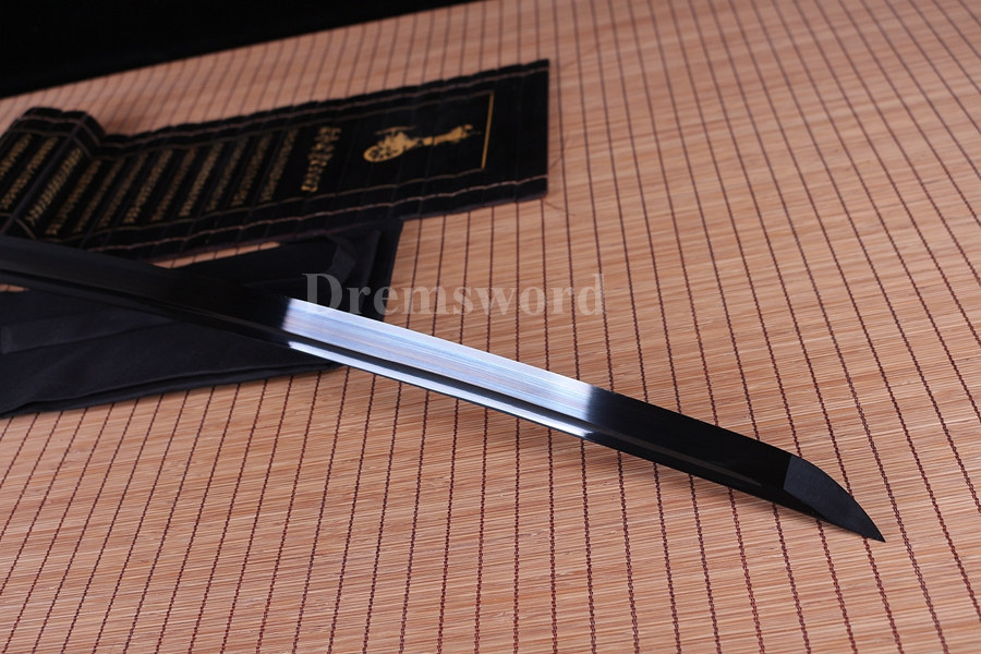 Japanese Katana Samurai Sword Full Tang Black high carbon Steel Sharp Blade.