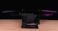 hand forged 1060 carbon steel black blade real japanese samurai Katana sword Shinogi-Zukuri
