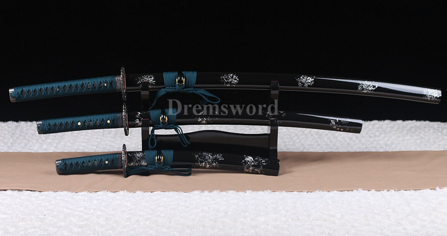 Japanese Sword Set Katana+Wakizashi+Tanto 1060 carbon steel blades