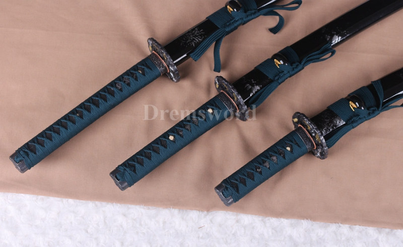 Japanese Sword Set Katana+Wakizashi+Tanto 1060 carbon steel blades