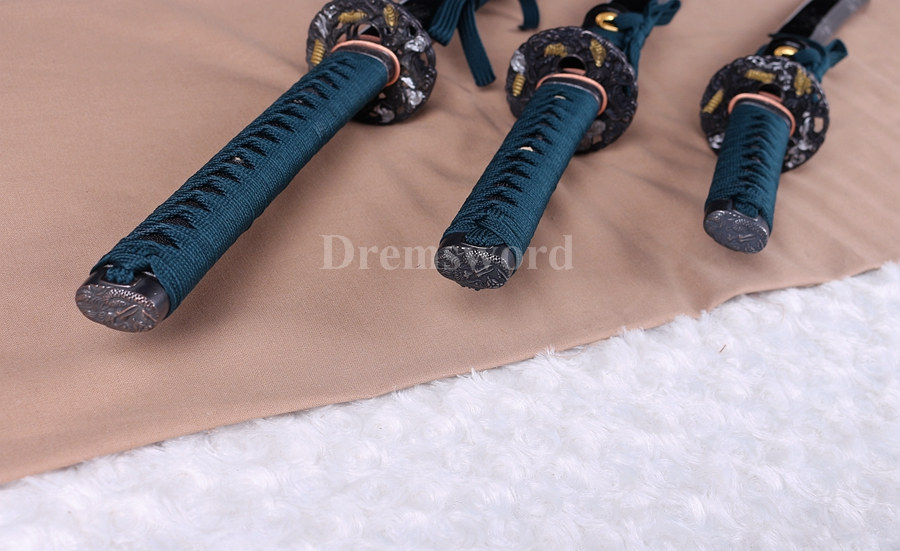 Japanese Sword Set Katana+Wakizashi+Tanto 1060 carbon steel blades