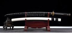 White Iaito Practice japanese samurai Katana sword 9260 spring steel sharp Shinogi-Zukuri blade.
