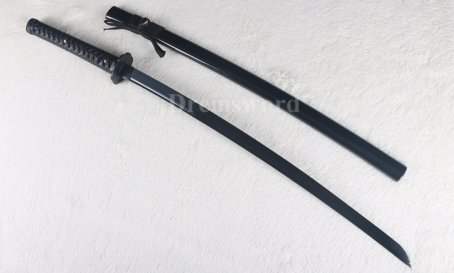 Battle ready black high carbon steel japanese Katana sword full tang sharp blade