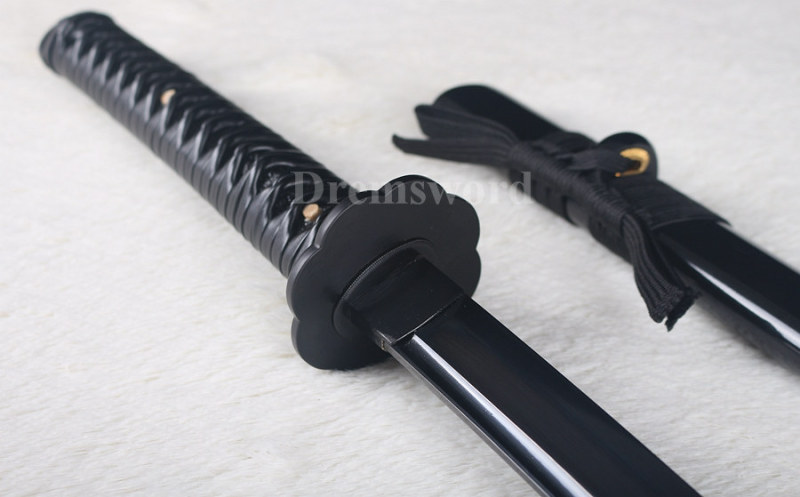 Battle ready black high carbon steel japanese Katana sword full tang sharp blade