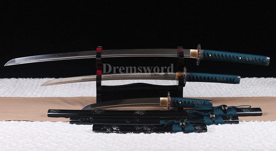 Japanese Sword Set Katana+Wakizashi+Tanto 1060 carbon steel blades