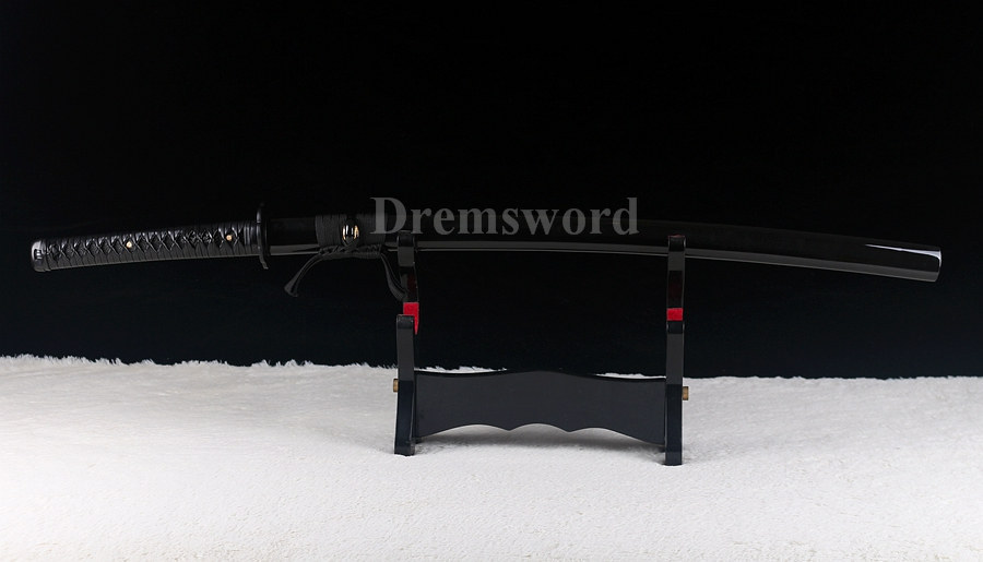 Battle ready black high carbon steel japanese Katana sword full tang sharp blade