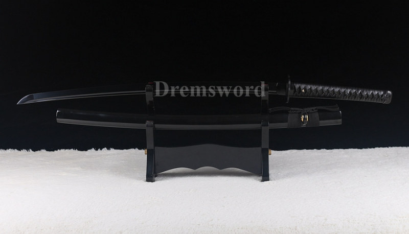 Battle ready black high carbon steel japanese Katana sword full tang sharp blade