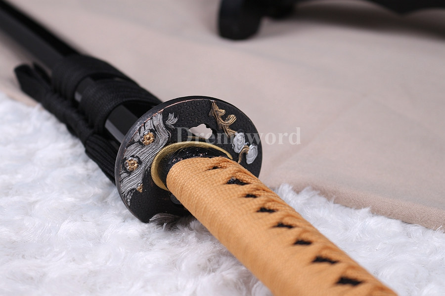 HAND FORGED RED DAMASCUS FOLDED STEEL JAPANESE SAMURAI KATANA REAL SWORD SHARP.