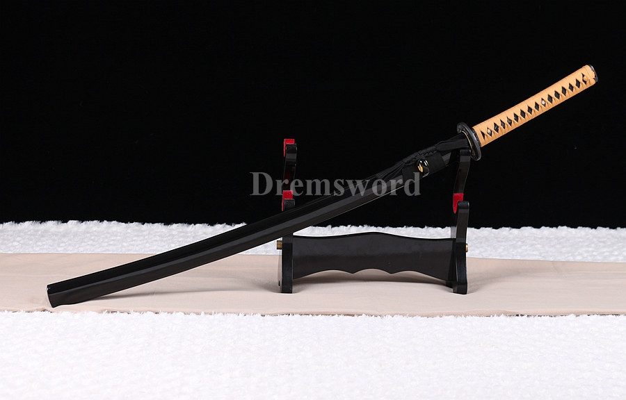 HAND FORGED RED DAMASCUS FOLDED STEEL JAPANESE SAMURAI KATANA REAL SWORD SHARP.