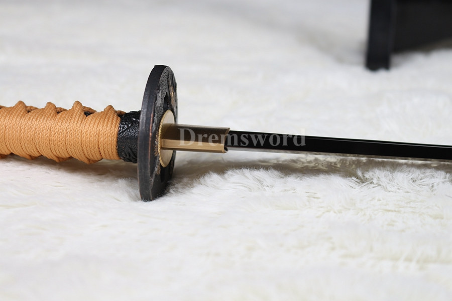 HAND FORGED RED DAMASCUS FOLDED STEEL JAPANESE SAMURAI KATANA REAL SWORD SHARP.