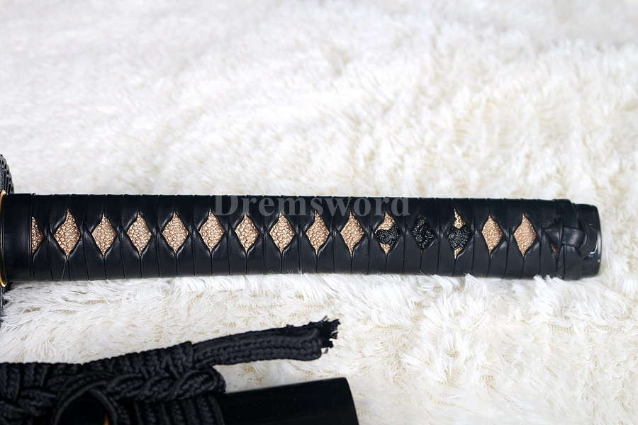 handmade Katana samurai sword battle ready damascus folded steel japanese real shell saya