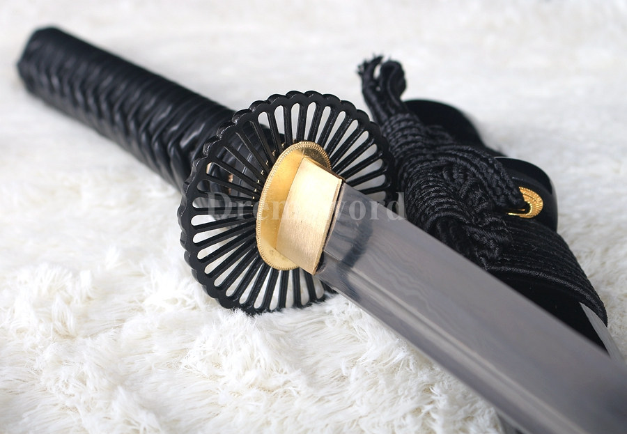 handmade Katana samurai sword battle ready damascus folded steel japanese real shell saya