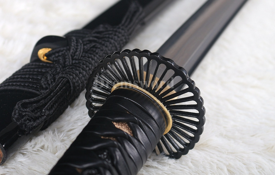 handmade Katana samurai sword battle ready damascus folded steel japanese real shell saya