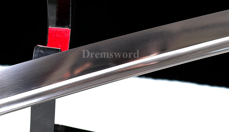 hand forge damascus folded steel japanese samurai real sword katana copper tsuba