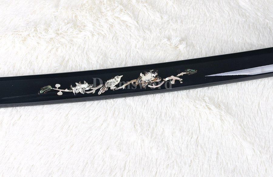 handmade Katana samurai sword battle ready damascus folded steel japanese real shell saya