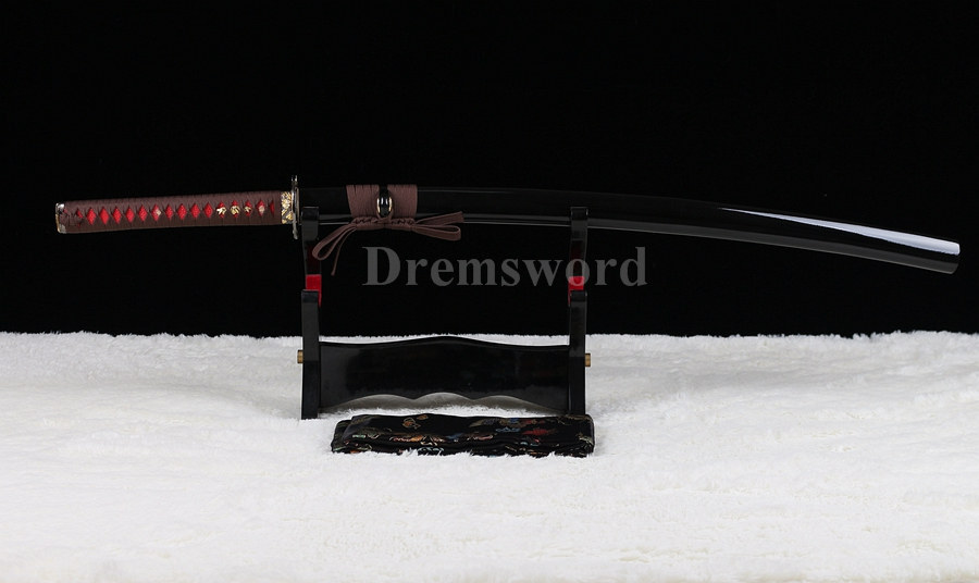 hand forge red folded steel full tang blade japanese Katana samurai real sword.