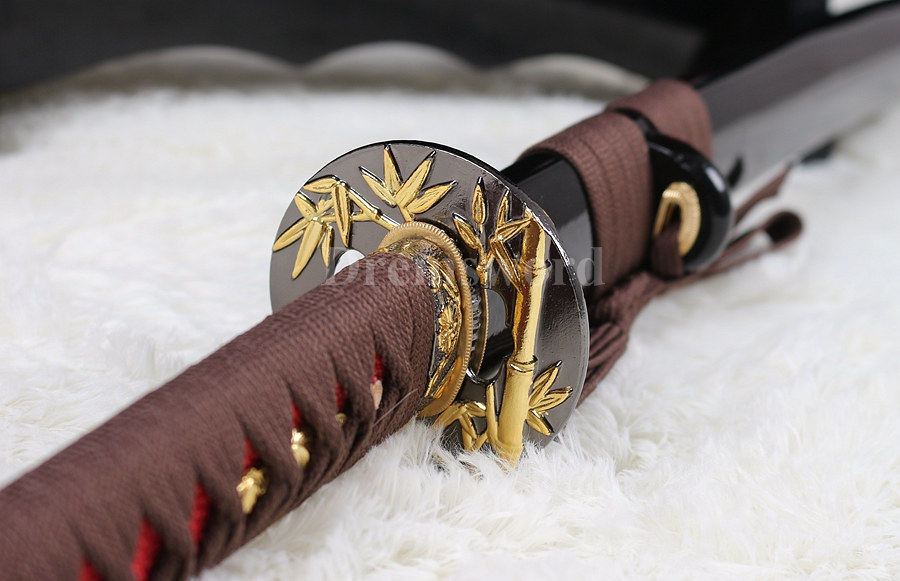 hand forge red folded steel full tang blade japanese Katana samurai real sword.