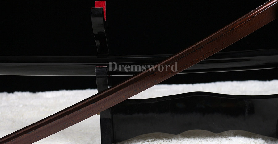 hand forge red folded steel full tang blade japanese Katana samurai real sword.