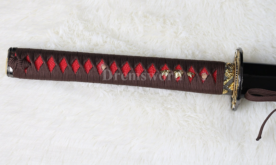 hand forge red folded steel full tang blade japanese Katana samurai real sword.