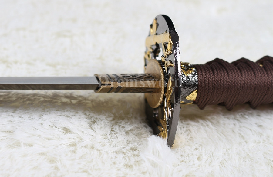 hand forge red folded steel full tang blade japanese Katana samurai real sword.