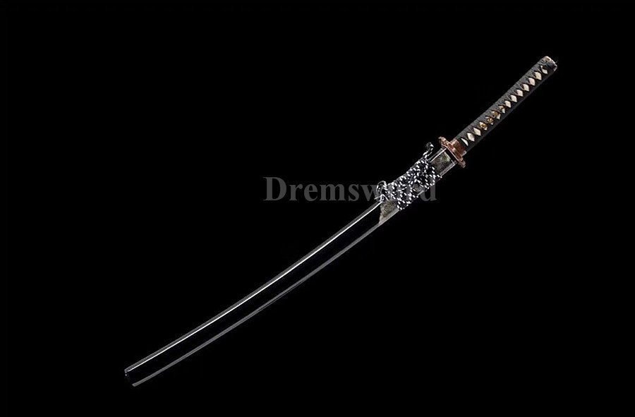 hand forged damascus folded steel japanese samurai sword katana abrasive SUGUHA hamon