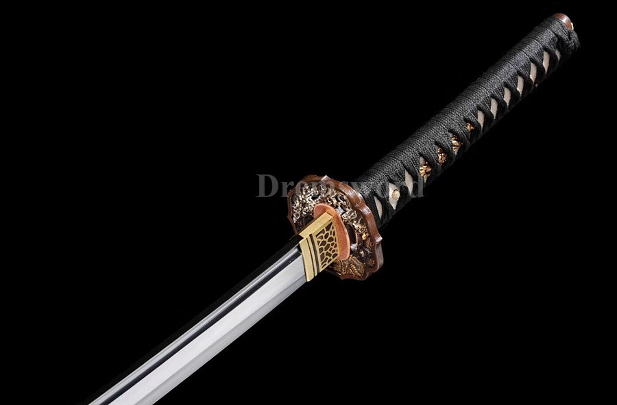 hand forged damascus folded steel japanese samurai sword katana abrasive SUGUHA hamon
