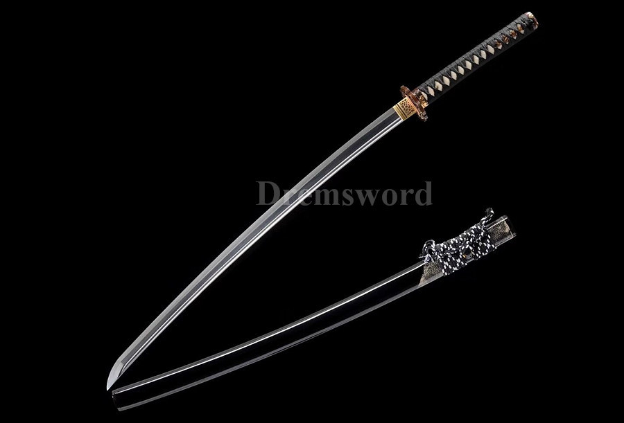 hand forged damascus folded steel japanese samurai sword katana abrasive SUGUHA hamon