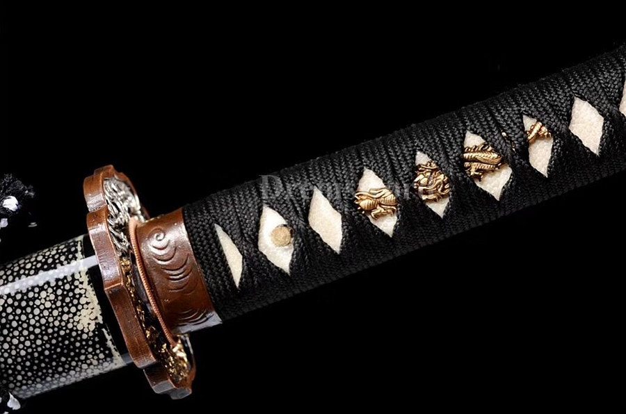hand forged damascus folded steel japanese samurai sword katana abrasive SUGUHA hamon