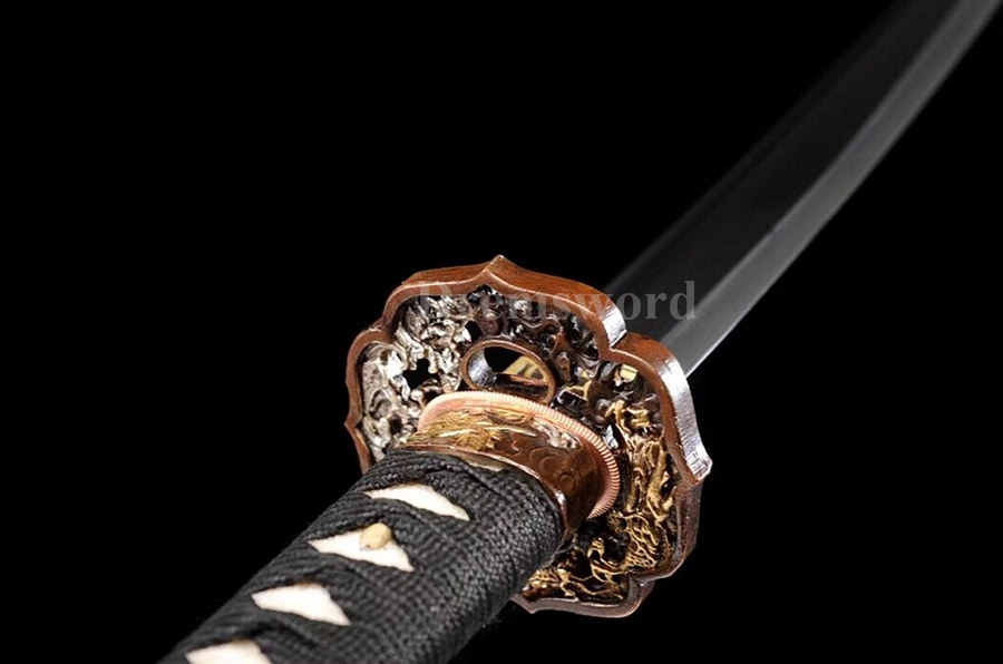 hand forged damascus folded steel japanese samurai sword katana abrasive SUGUHA hamon