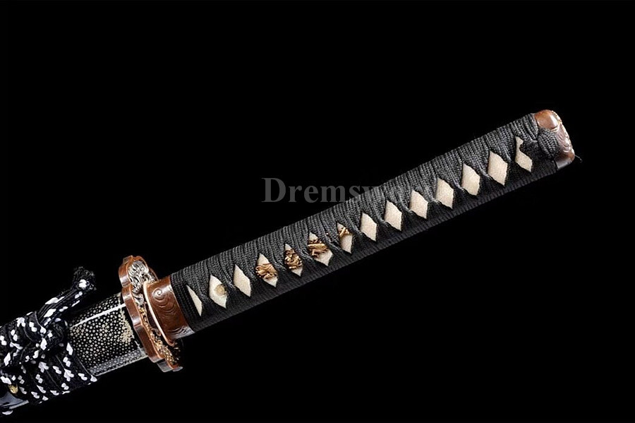 hand forged damascus folded steel japanese samurai sword katana abrasive SUGUHA hamon