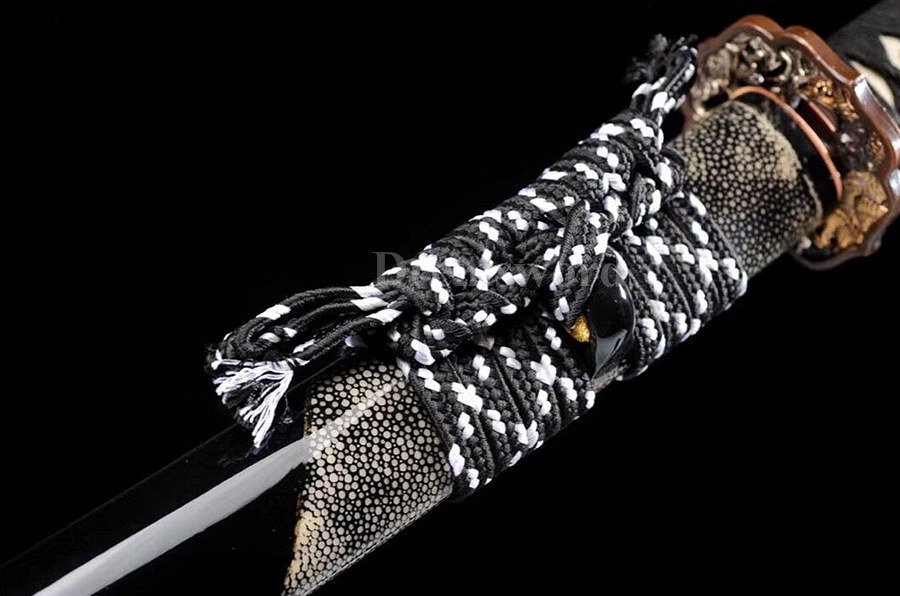 hand forged damascus folded steel japanese samurai sword katana abrasive SUGUHA hamon