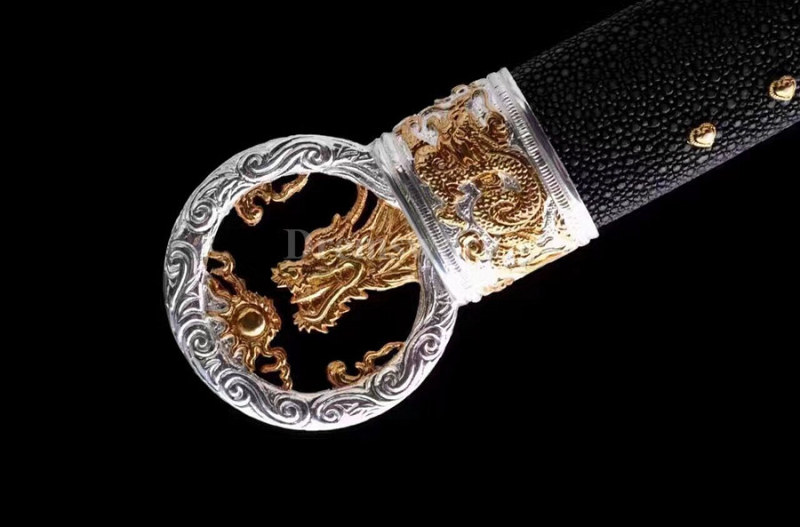 Hand forged laminated refined Top rare Damascus steel chinese 环首刀 sword hand engraved fittings battle ready.