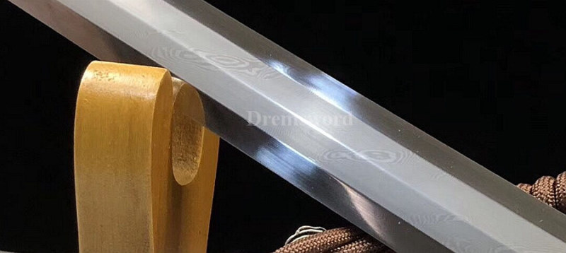 Hand forged laminated Refined Folded Feather grain pattern steel Chinese jian剑 razor sharp