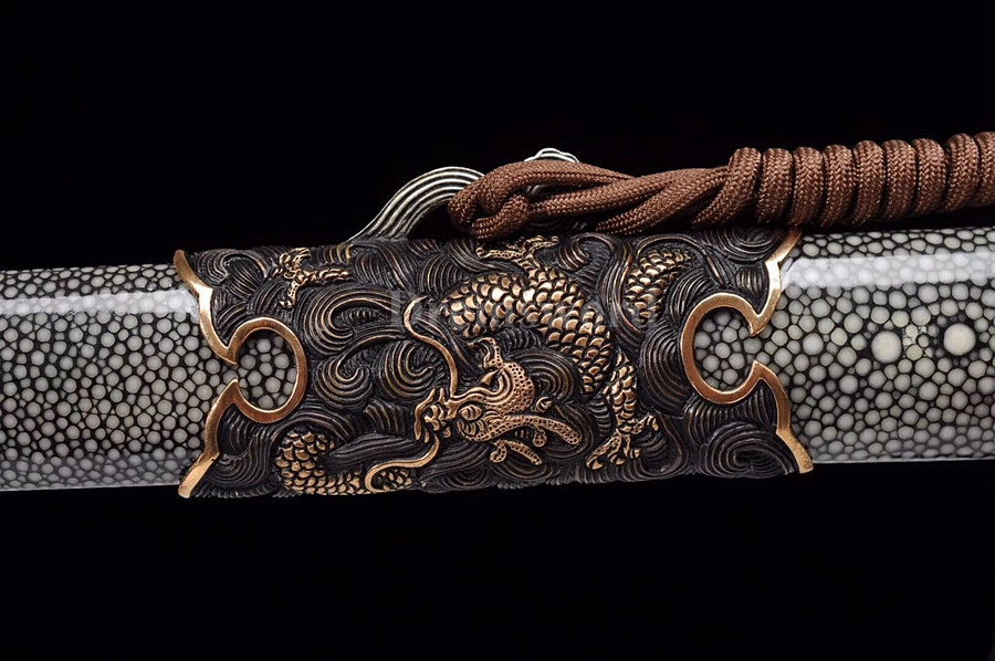 Hand forged laminated Refined Folded Feather grain pattern steel Chinese jian剑 razor sharp