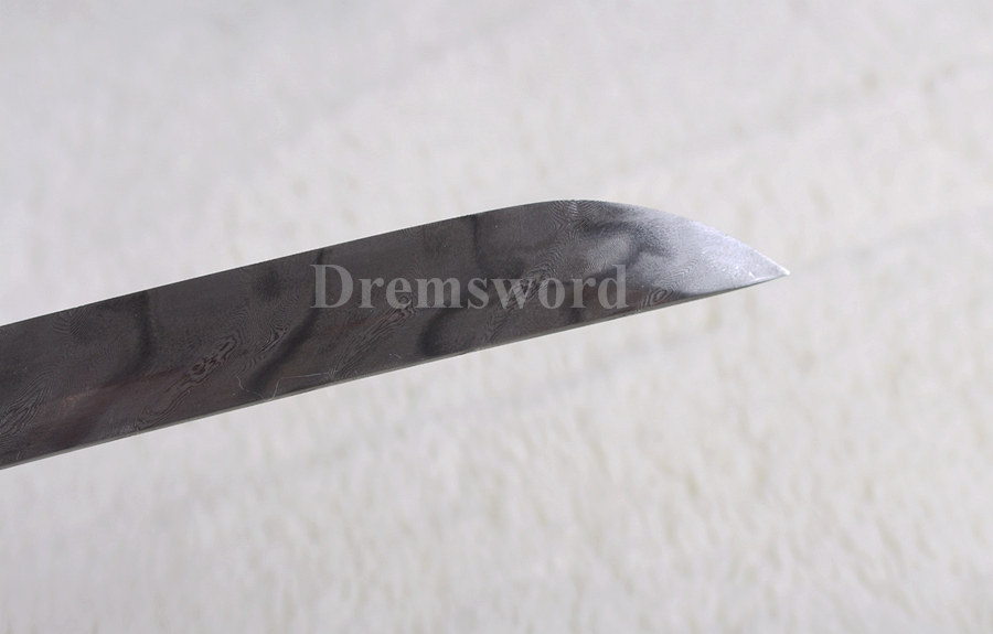 Fully handmade laminated damascus folded steel  japanese samurai sword katana full tang sharp blade.