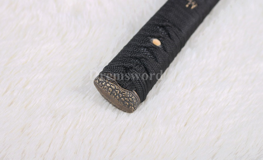 Full tang handmade Damascus black Folded Steel Blade Japanese Samurai katana Sword Sharp.
